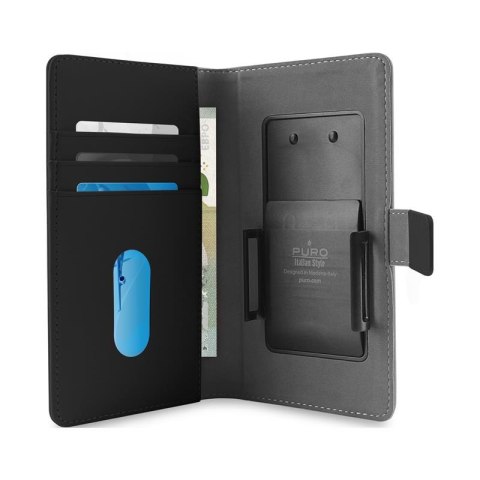 PURO Smart Wallet - Uniwersalne etui z uchwytem do robienia zdjęć z kieszonkami na karty i pieniądze, rozmiar XXL (czarny) PURO Smart Wallet - Uniwersalne etui z uchwytem do robienia zdjęć z kieszonkami na karty i pieniądze, rozmiar XXL (czarny)