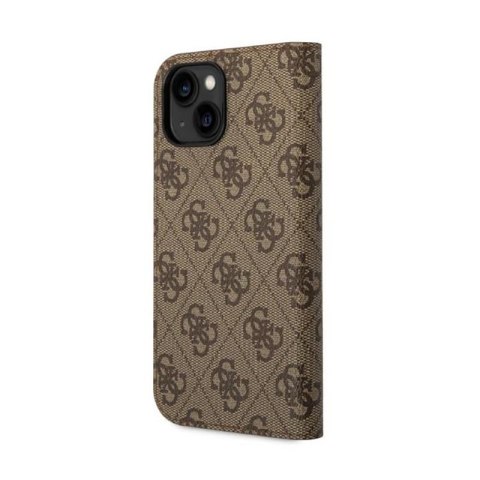 Guess 4G Metal Camera Outline Booktype Case - Etui iPhone 14 Plus (brązowy) Guess 4G Metal Camera Outline Booktype Case - Etui iPhone 14 Plus (brązowy)