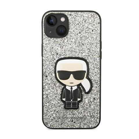 Karl Lagerfeld Glitter Flakes Ikonik - Etui iPhone 14 (srebrny) Karl Lagerfeld Glitter Flakes Ikonik - Etui iPhone 14 (srebrny)