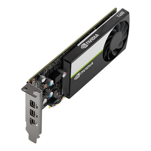 Karta graficzna PNY NVIDIA T400 4GB, GDDR6, 3x DisplayPort, PCI Express 3.0, LP - LP bracket, Retail Karta graficzna PNY NVIDIA T400 4GB, GDDR6, 3x DisplayPort, PCI Express 3.0, LP - LP bracket, Retail