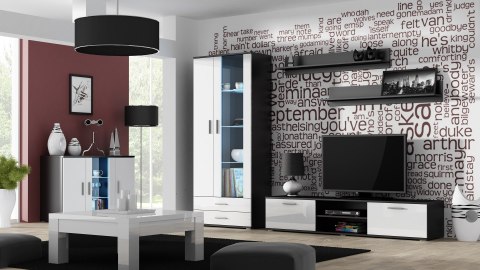Komoda 120cm SOHO S7 czarny/ biały połysk Komoda 120cm SOHO S7 czarny/ biały połysk
