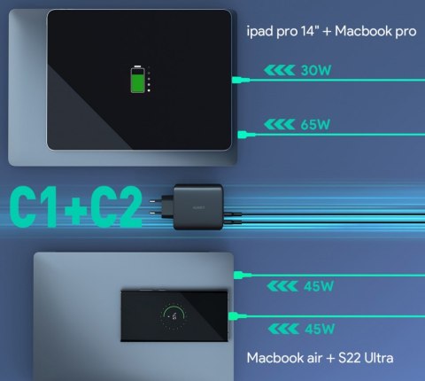 AUKEY PA-B7S ŁADOWARKA SIECIOWA GAN USB-C 100W PD AUKEY PA-B7S ŁADOWARKA SIECIOWA GAN USB-C 100W PD