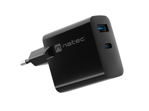 NATEC ŁADOWARKA RIBERA GAN 1X USB-A + 1X USB-C 45W CZARNA NUC-2143 NATEC ŁADOWARKA RIBERA GAN 1X USB-A + 1X USB-C 45W CZARNA NUC-2143