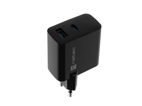 NATEC ŁADOWARKA RIBERA GAN 1X USB-A + 1X USB-C 45W CZARNA NUC-2143 NATEC ŁADOWARKA RIBERA GAN 1X USB-A + 1X USB-C 45W CZARNA NUC-2143