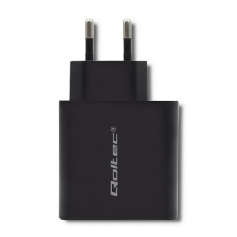 QOLTEC ŁADOWARKA SIECIOWA 42W | 5-20V | 2.25-3A | USB TYP C PD | USB | CZARNA QOLTEC ŁADOWARKA SIECIOWA 42W | 5-20V | 2.25-3A | USB TYP C PD | USB | CZARNA