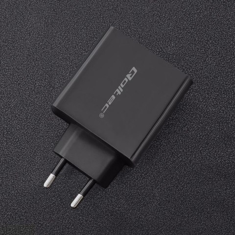 QOLTEC ŁADOWARKA SIECIOWA 42W | 5-20V | 2.25-3A | USB TYP C PD | USB | CZARNA QOLTEC ŁADOWARKA SIECIOWA 42W | 5-20V | 2.25-3A | USB TYP C PD | USB | CZARNA