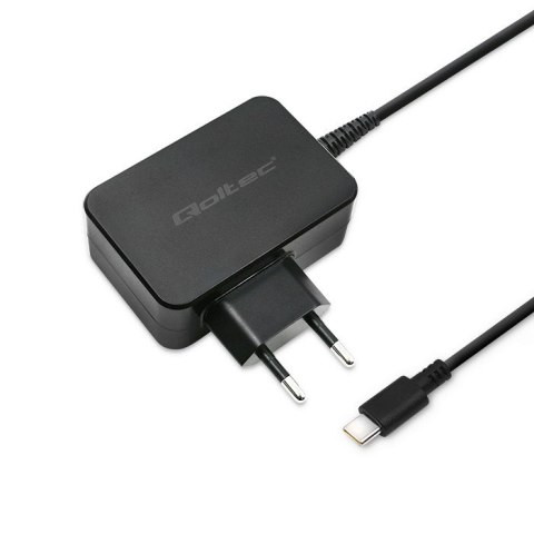 QOLTEC ŁADOWARKA SIECIOWA 65W | 5-20V | 3-3.25A | USB TYP C | PD | CZARNA QOLTEC ŁADOWARKA SIECIOWA 65W | 5-20V | 3-3.25A | USB TYP C | PD | CZARNA