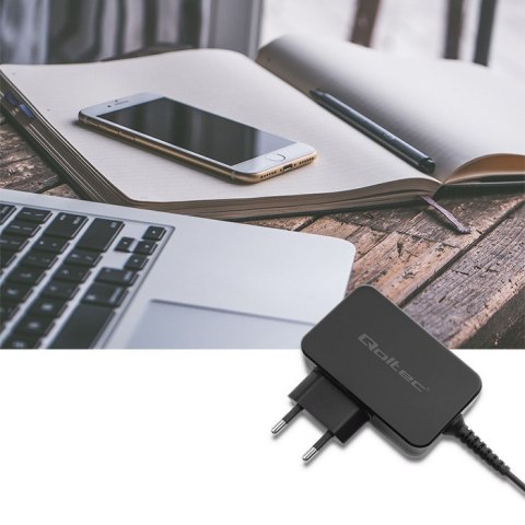 QOLTEC ŁADOWARKA SIECIOWA 65W | 5-20V | 3-3.25A | USB TYP C | PD | CZARNA QOLTEC ŁADOWARKA SIECIOWA 65W | 5-20V | 3-3.25A | USB TYP C | PD | CZARNA