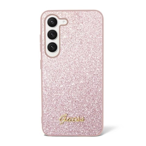 Guess Glitter Flakes Metal Logo Case - Etui Samsung Galaxy S23 (różowy) Guess Glitter Flakes Metal Logo Case - Etui Samsung Galaxy S23 (różowy)