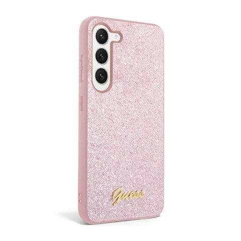 Guess Glitter Flakes Metal Logo Case - Etui Samsung Galaxy S23 (różowy) Guess Glitter Flakes Metal Logo Case - Etui Samsung Galaxy S23 (różowy)