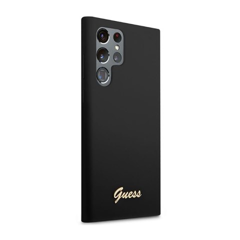 Guess Silicone Script Metal Logo - Etui Samsung Galaxy S23 Ultra (czarny) Guess Silicone Script Metal Logo - Etui Samsung Galaxy S23 Ultra (czarny)
