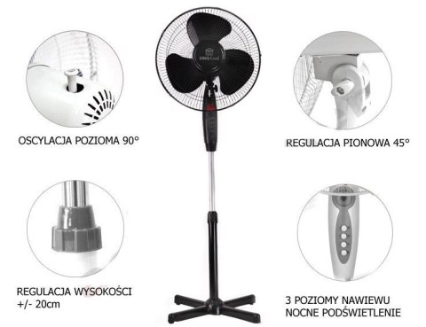 2 x WENTYLATOR PODŁOGOWY KINGCOOL 40cm 40W KC-2124 2 x WENTYLATOR PODŁOGOWY KINGCOOL 40cm 40W KC-2124