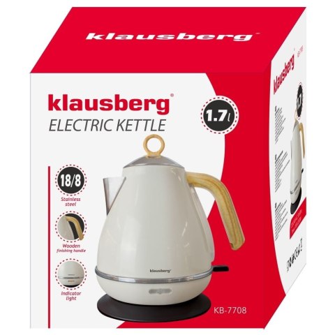 CZAJNIK ELEKTRYCZNY ZE STALI NIERDZEWNEJ 1.7L BIAŁY KLAUSBERG KB-7708 CZAJNIK ELEKTRYCZNY ZE STALI NIERDZEWNEJ 1.7L BIAŁY KLAUSBERG KB-7708