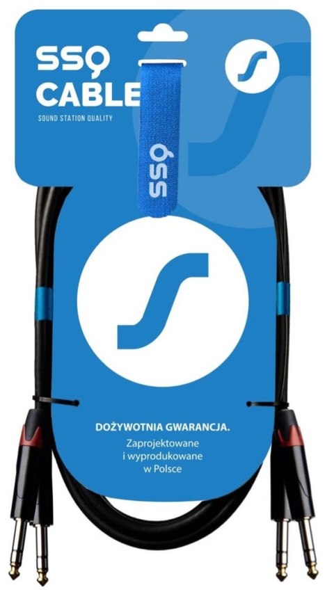 SSQ JSJS3 - kabel 2x JACK STEREO - 2x JACK STEREO 3 metrowy SSQ JSJS3 - kabel 2x JACK STEREO - 2x JACK STEREO 3 metrowy