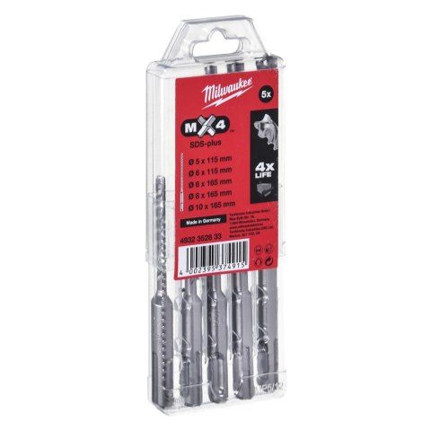 Wiertło SDS MX4 KPL 5szt 4932352833 MILWAUKEE Wiertło SDS MX4 KPL 5szt 4932352833 MILWAUKEE