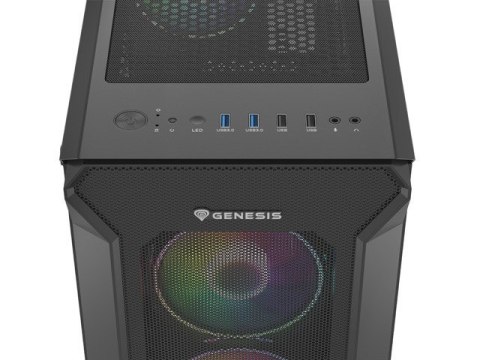 Obudowa NATEC Genesis Irid 505 ARGB NPC-1518 (ATX, Micro ATX, Mini ITX; kolor czarny) Obudowa NATEC Genesis Irid 505 ARGB NPC-1518 (ATX, Micro ATX, Mini ITX; kolor czarny)