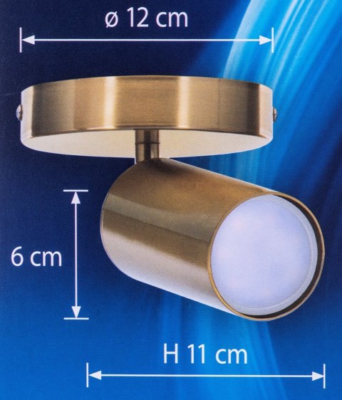 Kinkiet pojedynczy złoty sufitowy ścienny Activejet SPECTRA reflektor GU10 do salonu Kinkiet pojedynczy złoty sufitowy ścienny Activejet SPECTRA reflektor GU10 do salonu