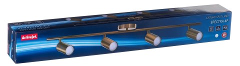 Listwa reflektorowa poczwórna złota sufitowa ścienna Activejet SPECTRA kinkiet GU10 do salonu Listwa reflektorowa poczwórna złota sufitowa ścienna Activejet SPECTRA kinkiet GU10 do salonu
