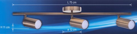 Listwa reflektorowa potrójna złota sufitowa ścienna Activejet SPECTRA kinkiet GU10 do salonu Listwa reflektorowa potrójna złota sufitowa ścienna Activejet SPECTRA kinkiet GU10 do salonu