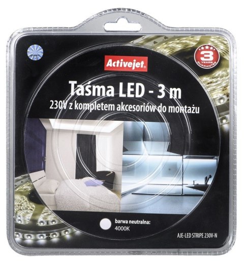 Taśma LED Activejet AJE-LED STRIPE (200 lm; Neutralny; 3m; 3.5 W; IP67) Taśma LED Activejet AJE-LED STRIPE (200 lm; Neutralny; 3m; 3.5 W; IP67)