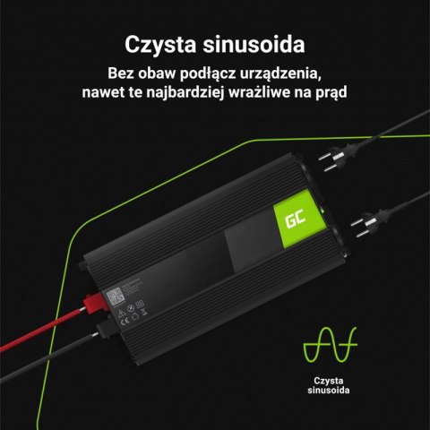 Green Cell - Przetwornica napięcia Inwerter 12V na 230V 3000W/6000W Czysta sinusoida Green Cell - Przetwornica napięcia Inwerter 12V na 230V 3000W/6000W Czysta sinusoida