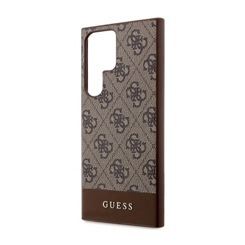 Guess 4G Bottom Stripe Metal Logo Collection - Etui Samsung Galaxy S23 Ultra (brązowy) Guess 4G Bottom Stripe Metal Logo Collection - Etui Samsung Galaxy S23 Ultra (brązowy)