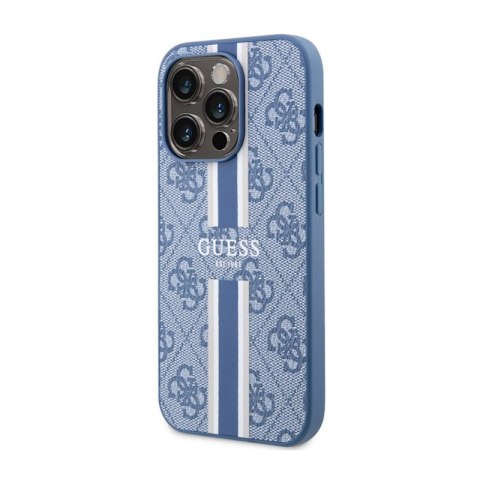 Guess 4G Printed Stripes MagSafe - Etui iPhone 14 Pro Max (Niebieski) Guess 4G Printed Stripes MagSafe - Etui iPhone 14 Pro Max (Niebieski)