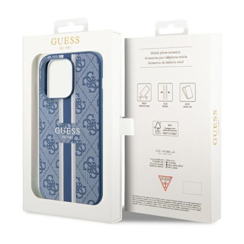 Guess 4G Printed Stripes MagSafe - Etui iPhone 14 Pro Max (Niebieski) Guess 4G Printed Stripes MagSafe - Etui iPhone 14 Pro Max (Niebieski)