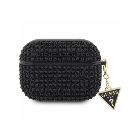 Guess Rhinestone Triangle Charm - Etui AirPods Pro 2 (czarny) Guess Rhinestone Triangle Charm - Etui AirPods Pro 2 (czarny)