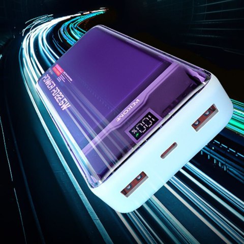 WEKOME WP-351 Vanguard Series - Power bank 20000 mAh PD 20W + QC 22.5W (Fioletowy / Przezroczysty) WEKOME WP-351 Vanguard Series - Power bank 20000 mAh PD 20W + QC 22.5W (Fioletowy / Przezroczysty)