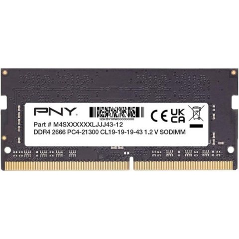 Pamięć PNY DDR4 SODIMM 2666MHz 1x8GB Performance for Notebook Pamięć PNY DDR4 SODIMM 2666MHz 1x8GB Performance for Notebook