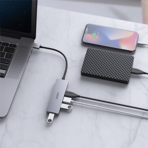 AUKEY CB-H36 HUB USB-C SLIM ALUMINIUM 4XUSB 3.0 AUKEY CB-H36 HUB USB-C SLIM ALUMINIUM 4XUSB 3.0