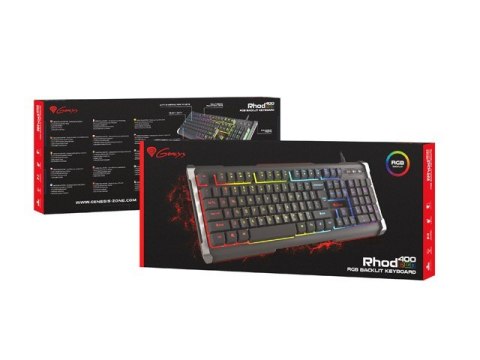 Klawiatura membranowa NATEC Rhod 400 RGB NKG-0993 (USB 2.0; (EU); kolor czarny) Klawiatura membranowa NATEC Rhod 400 RGB NKG-0993 (USB 2.0; (EU); kolor czarny)