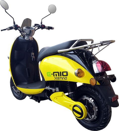 Skuter elektryczny E-MIO Destina żółty moc 2000W, prędkość 45 km/h, zasięg 50 km + kufer Skuter elektryczny E-MIO Destina żółty moc 2000W, prędkość 45 km/h, zasięg 50 km + kufer
