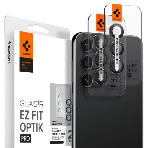 Spigen Optik.TR Camera Lens Protector 2-Pack - Szkło ochronne na obiektyw 2 szt. do Samsung Galaxy S23 / S23+ (Czarny) Spigen Optik.TR Camera Lens Protector 2-Pack - Szkło ochronne na obiektyw 2 szt. do Samsung Galaxy S23 / S23+ (Czarny)