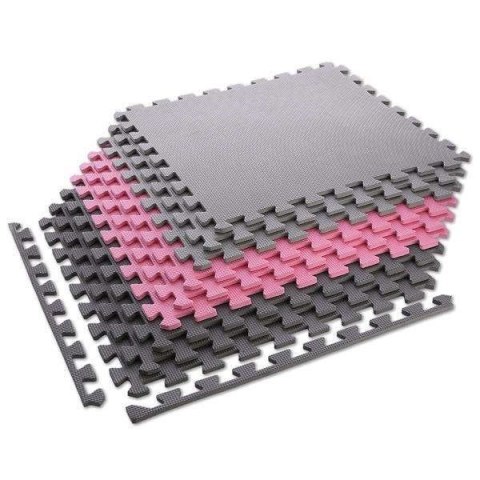 Mata puzzle Multipack One Fitness MP10 różowo-szare 9 elementów 10 mm Mata puzzle Multipack One Fitness MP10 różowo-szare 9 elementów 10 mm
