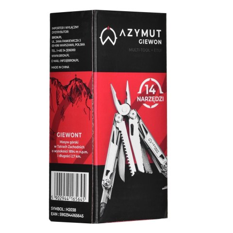 Multitool AZYMUT Giewon - 14 narzędzi + kabura do pasa (H2038) Multitool AZYMUT Giewon - 14 narzędzi + kabura do pasa (H2038)