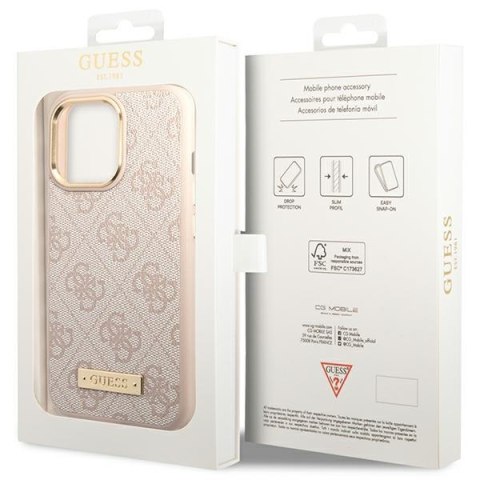 Guess 4G Logo Plate MagSafe - Etui iPhone 14 Pro Max (różowy) Guess 4G Logo Plate MagSafe - Etui iPhone 14 Pro Max (różowy)