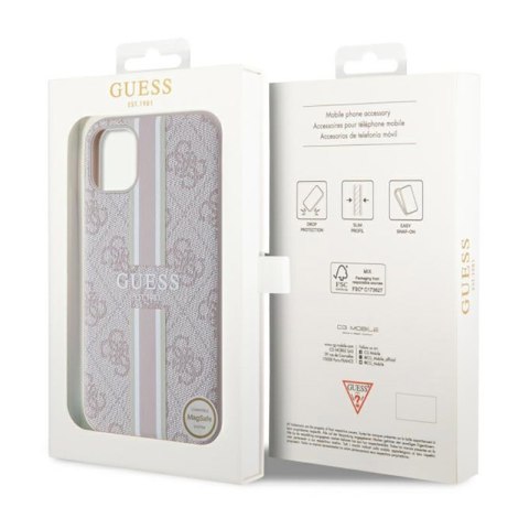 Guess 4G Printed Stripes MagSafe - Etui iPhone 11 (Różowy) Guess 4G Printed Stripes MagSafe - Etui iPhone 11 (Różowy)