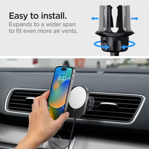 Spigen ITM12W OneTap Pro 3 - Magnetyczny uchwyt samochodowy z ładowaniem bezprzewodowym 15W MagSafe (Czarny) Spigen ITM12W OneTap Pro 3 - Magnetyczny uchwyt samochodowy z ładowaniem bezprzewodowym 15W MagSafe (Czarny)