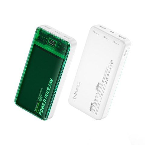 WEKOME WP-351 Vanguard Series - Power bank 20000 mAh PD 20W + QC 22.5W (Zielony / Przezroczysty) WEKOME WP-351 Vanguard Series - Power bank 20000 mAh PD 20W + QC 22.5W (Zielony / Przezroczysty)