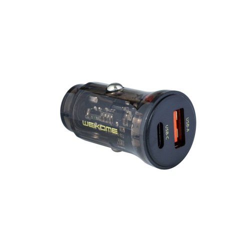 WEKOME WP-C41 Vanguard Series - Ładowarka samochodowa USB-C & USB-A Fast Charging 30W (Czarny / Przezroczysty) WEKOME WP-C41 Vanguard Series - Ładowarka samochodowa USB-C & USB-A Fast Charging 30W (Czarny / Przezroczysty)