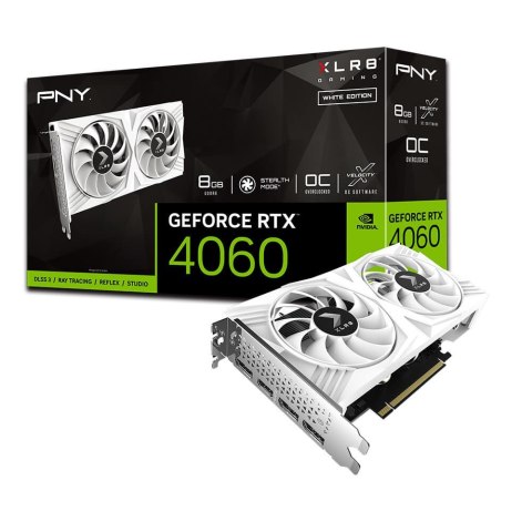 Karta graf. PNY GEF. RTX 4060 8GB XLR8 G. WHITE E. Karta graf. PNY GEF. RTX 4060 8GB XLR8 G. WHITE E.