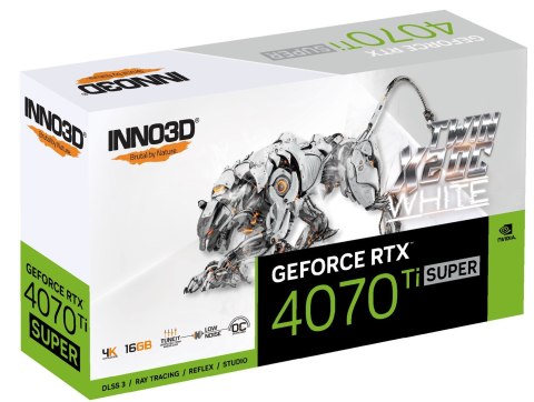 Karta graficzna INNO3D GeForce RTX 4070 Ti SUPER TWIN X2 OC WHITE Karta graficzna INNO3D GeForce RTX 4070 Ti SUPER TWIN X2 OC WHITE