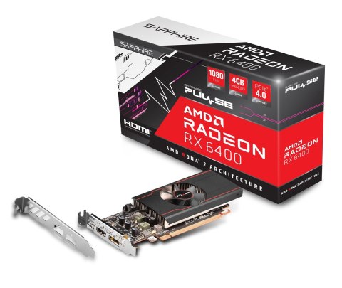 Karta graficzna SAPPHIRE Radeon RX 6400 PULSE Gaming 4GB GDDR6 Karta graficzna SAPPHIRE Radeon RX 6400 PULSE Gaming 4GB GDDR6