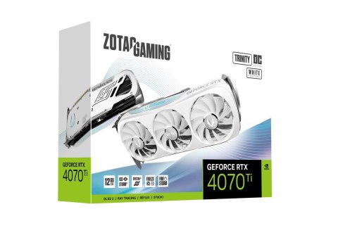 Karta graficzna ZOTAC GAMING GeForce RTX 4070 Ti Trinity OC White 12GB GDDR6X (WYPRZEDAŻ) Karta graficzna ZOTAC GAMING GeForce RTX 4070 Ti Trinity OC White 12GB GDDR6X (WYPRZEDAŻ)