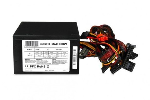Zasilacz IBOX CUBE II 700W APFC 12 CM FAN BLACK ZIC2700W12CMFA Zasilacz IBOX CUBE II 700W APFC 12 CM FAN BLACK ZIC2700W12CMFA