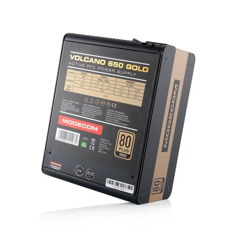 Zasilacz MODECOM VOLCANO 650 GOLD (650W) 120mm wentylator Zasilacz MODECOM VOLCANO 650 GOLD (650W) 120mm wentylator