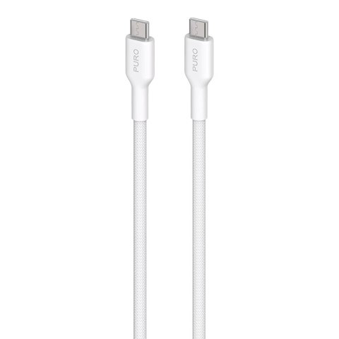 PURO Fabric - Kabel w oplocie heavy duty USB-C do USB-C 1,2m (biały) PURO Fabric - Kabel w oplocie heavy duty USB-C do USB-C 1,2m (biały)