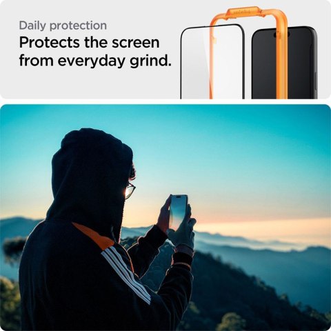 Spigen Alm Glass FC 2-Pack - Szkło hartowane do iPhone 15 Pro 2 szt (Czarna ramka) Spigen Alm Glass FC 2-Pack - Szkło hartowane do iPhone 15 Pro 2 szt (Czarna ramka)